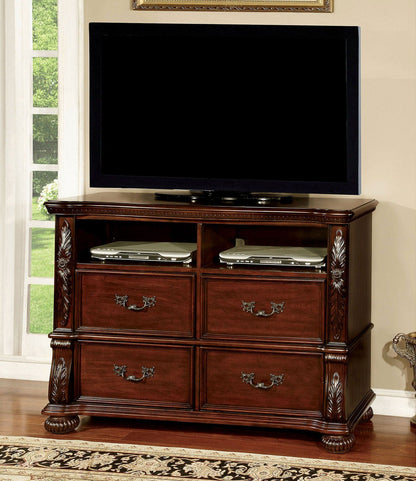 Furniture of America - Arthur Media Chest in Brown Cherry - CM7587TV View 2