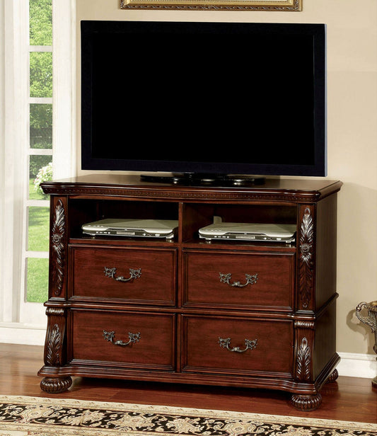 Furniture of America - Arthur Media Chest in Brown Cherry - CM7587TV View 2
