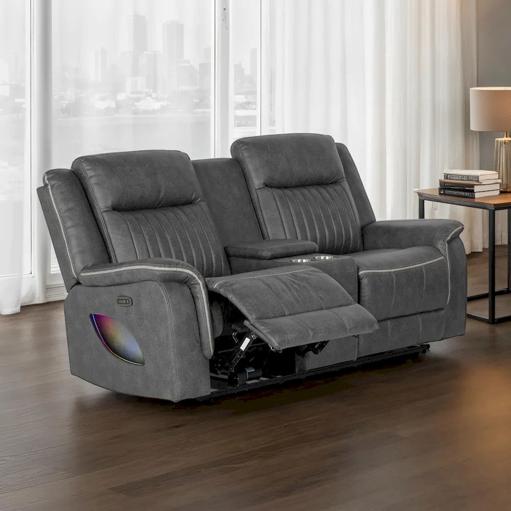 Furniture of America - Arturus - Power Loveseat - Dark Gray - NX6061DG-LV-PM view 1