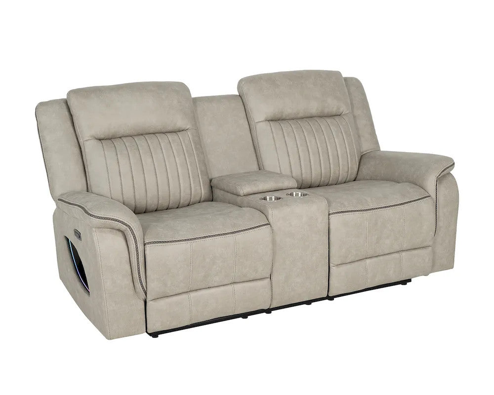Furniture of America - Arturus - Power Loveseat - Light Brown - NX6061LB-LV-PM view 2