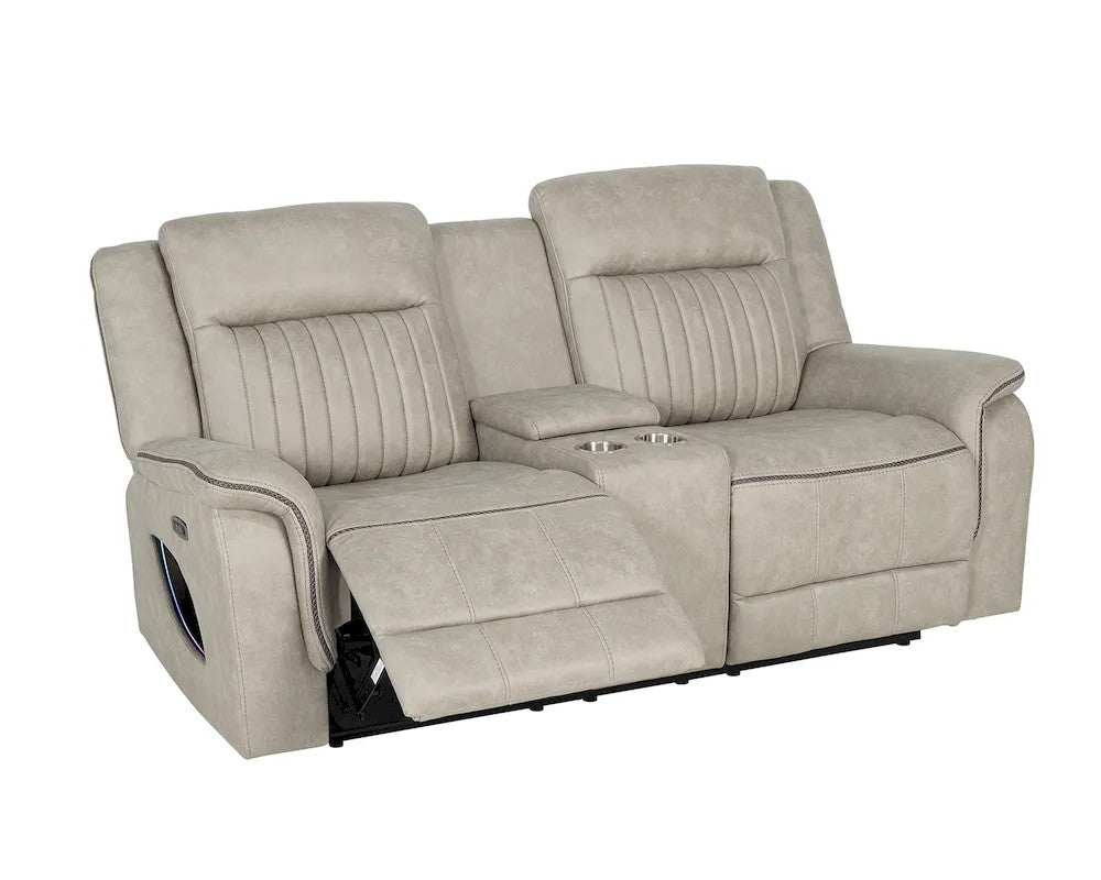 Furniture of America - Arturus - Power Loveseat - Light Brown - NX6061LB-LV-PM view 3