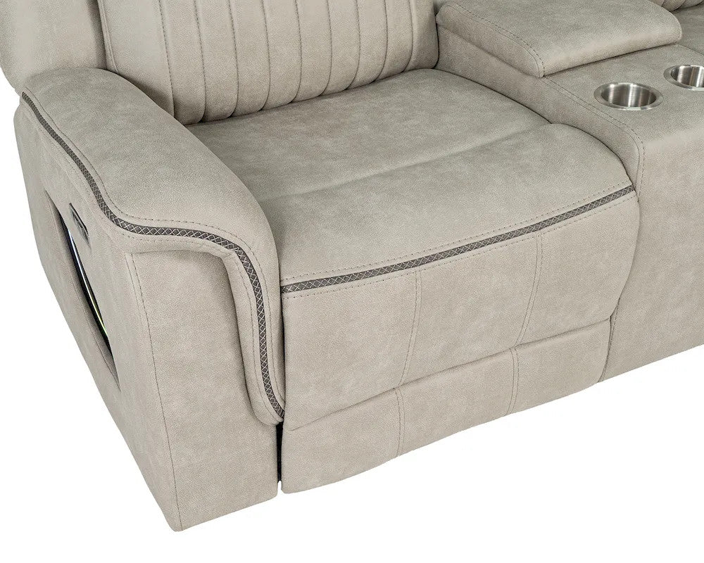Furniture of America - Arturus - Power Loveseat - Light Brown - NX6061LB-LV-PM view 8