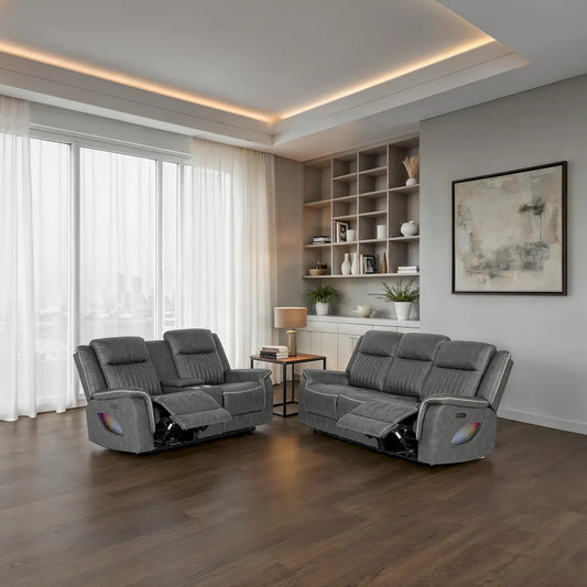 Furniture of America - Arturus - Power Sofa + Loveseat - Dark Gray - NX6061DG-PM-2PC view 1