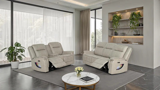 Furniture of America - Arturus - Power Sofa + Loveseat - Light Brown - NX6061LB-PM-2PC view 1