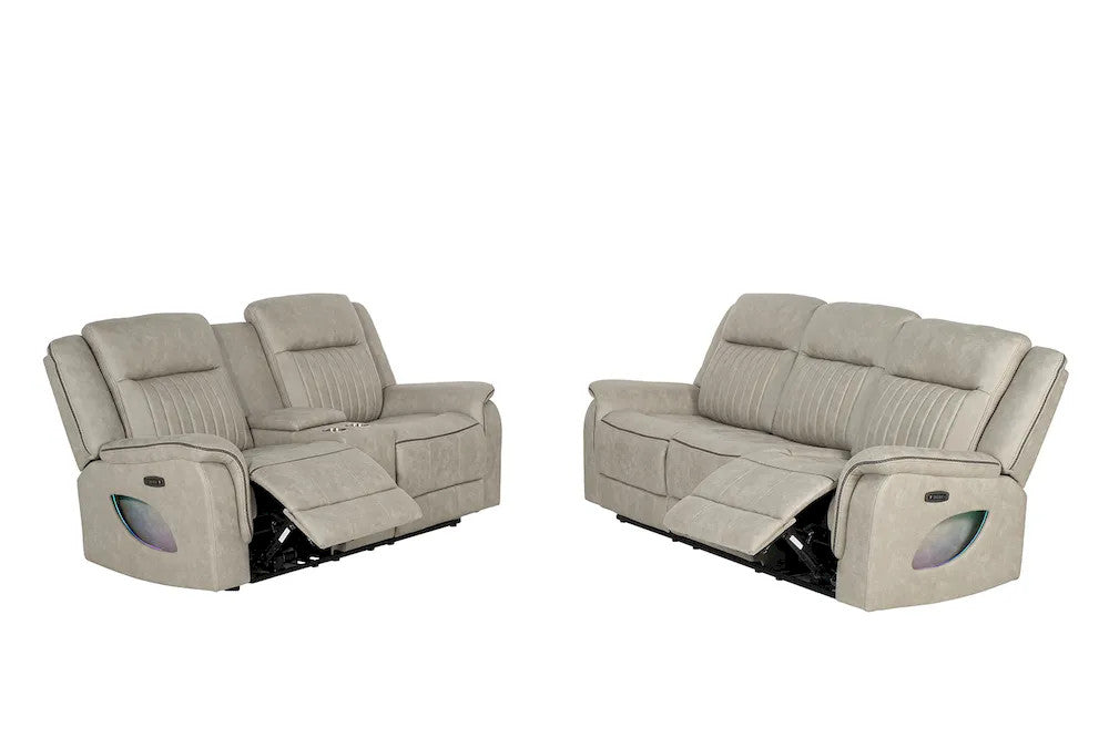 Furniture of America - Arturus - Power Sofa + Loveseat - Light Brown - NX6061LB-PM-2PC view 2