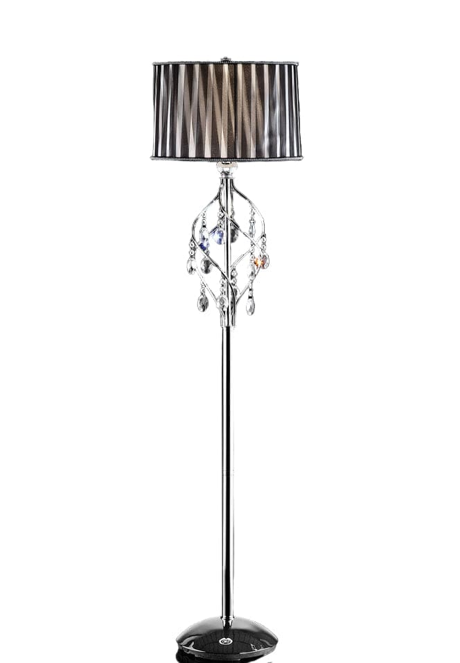 Furniture of America - Arya Floor Lamp in Black/Chrome - L95123F View 1