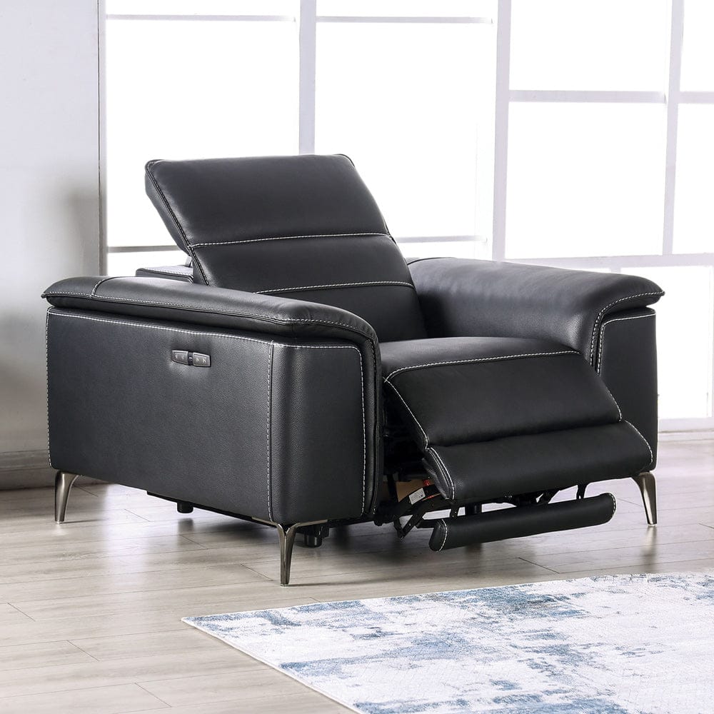 Furniture of America - Ascona Power Recliner in Black - CM9927BK-CH-PM View 1
