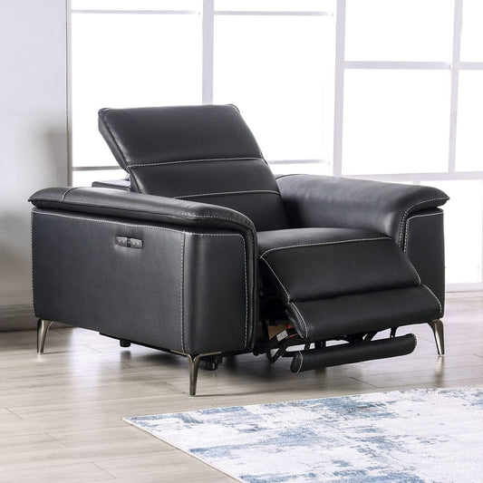 Furniture of America - Ascona Power Recliner in Black - CM9927BK-CH-PM View 1
