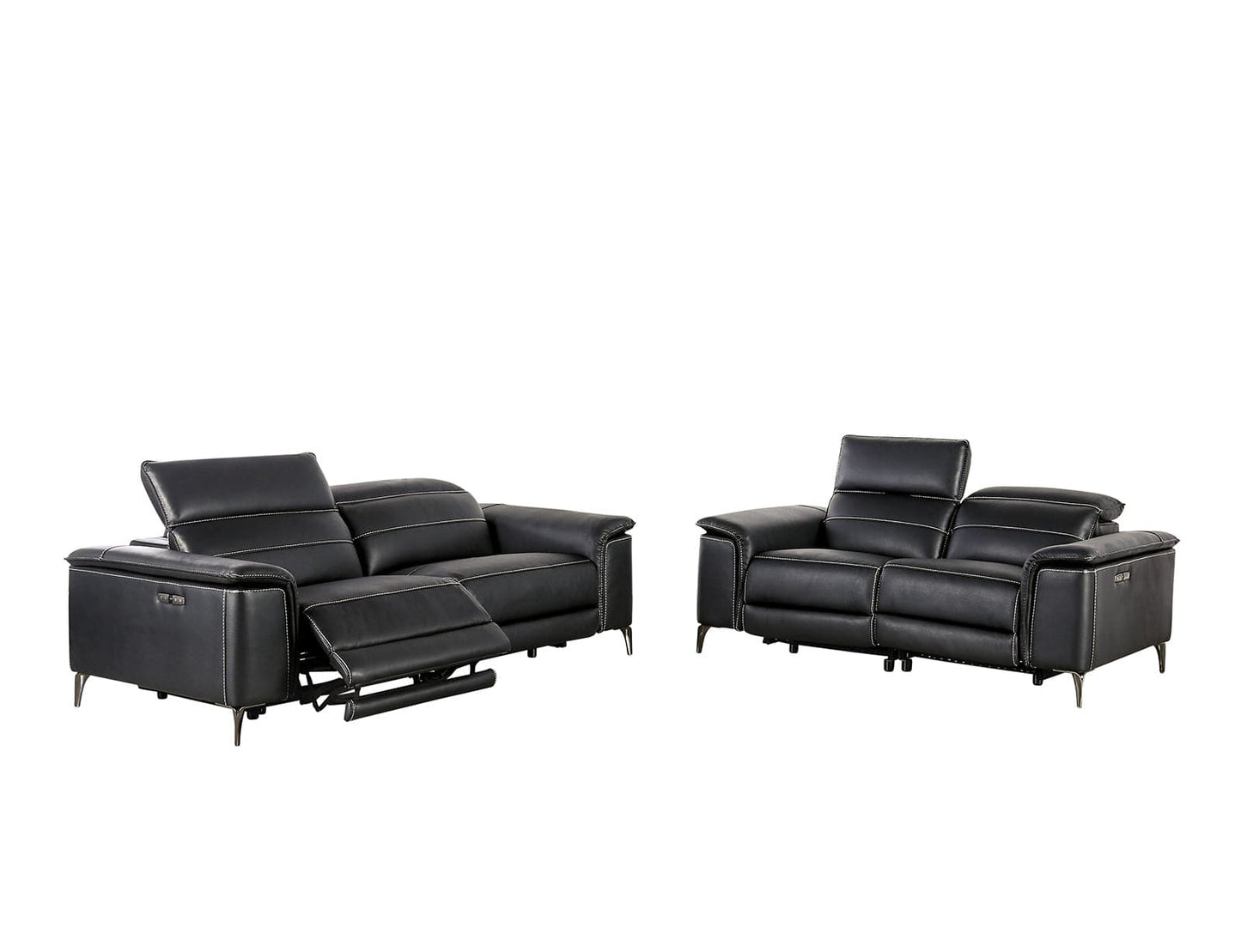 Furniture of America - Ascona Power Sofa + Loveseat in Black - CM9927BK-PM-2PC View 1