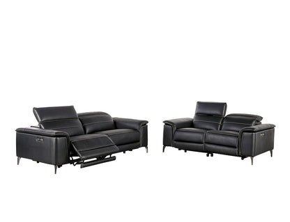 Furniture of America - Ascona Power Sofa + Loveseat in Black - CM9927BK-PM-2PC View 1