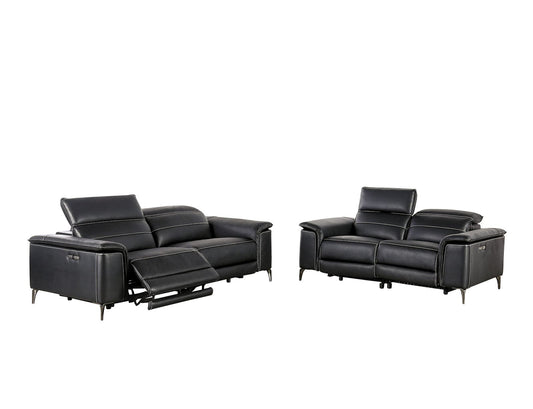 Furniture of America - Ascona Power Sofa + Loveseat in Black - CM9927BK-PM-2PC View 1