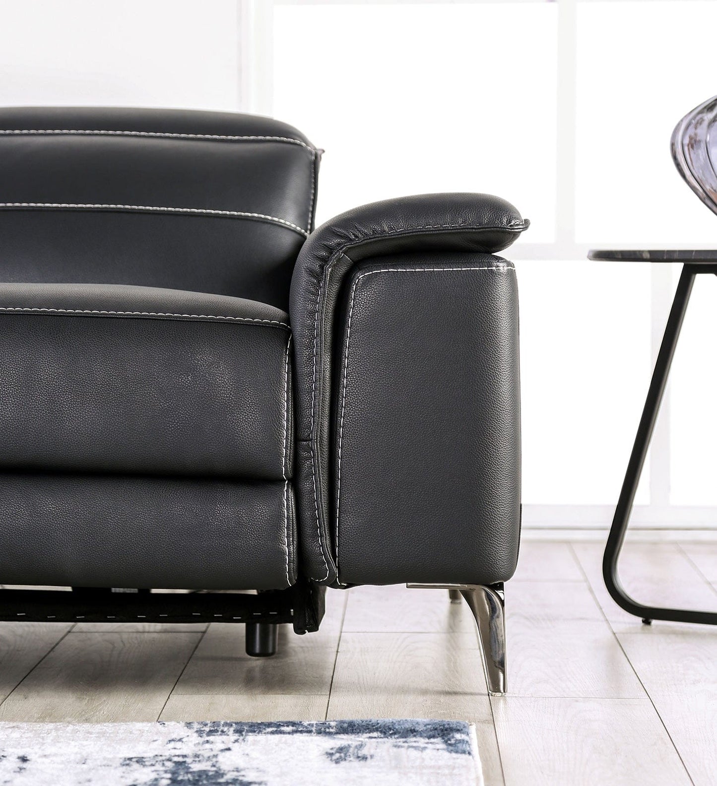 Furniture of America - Ascona Power Sofa + Loveseat in Black - CM9927BK-PM-2PC View 3