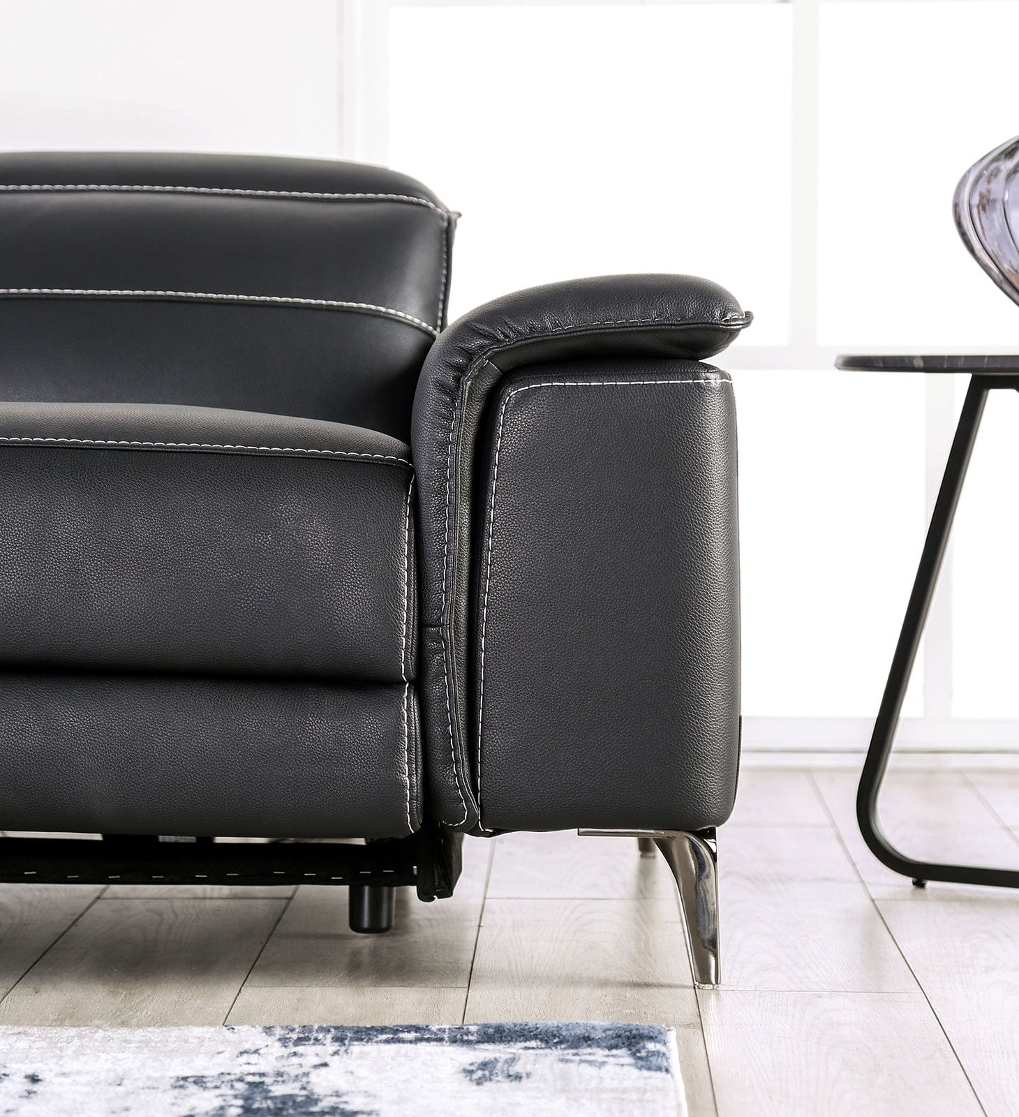Furniture of America - Ascona Power Sofa + Loveseat in Black - CM9927BK-PM-2PC View 3