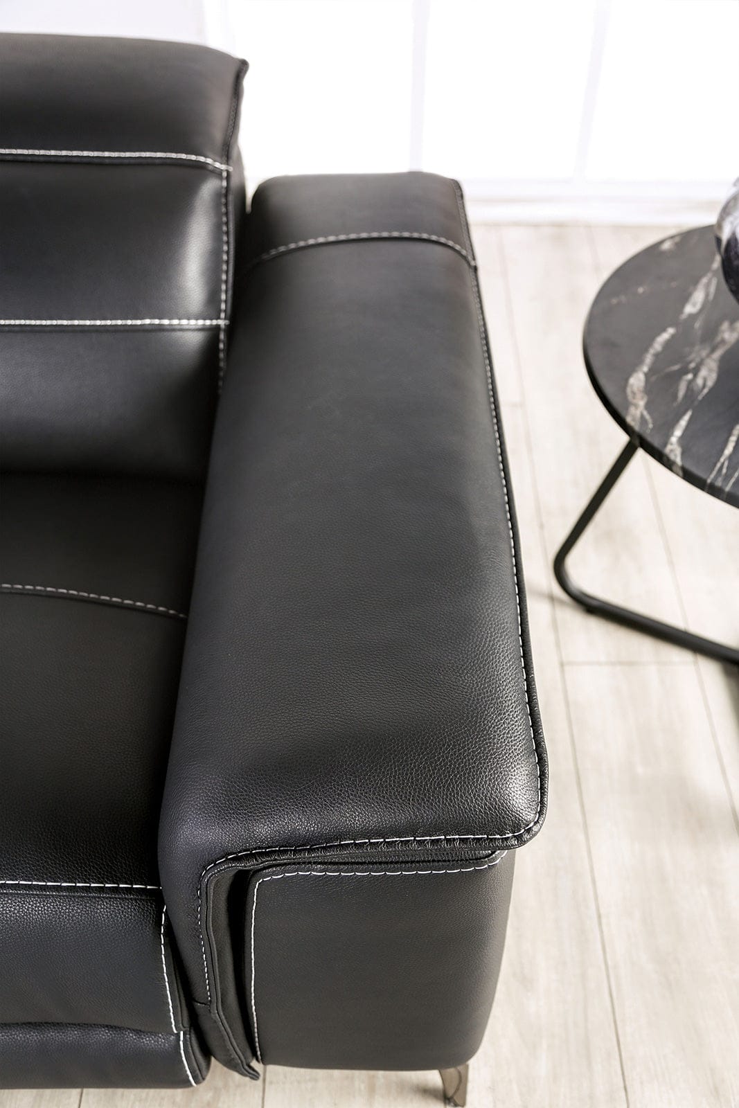 Furniture of America - Ascona Power Sofa + Loveseat in Black - CM9927BK-PM-2PC View 4