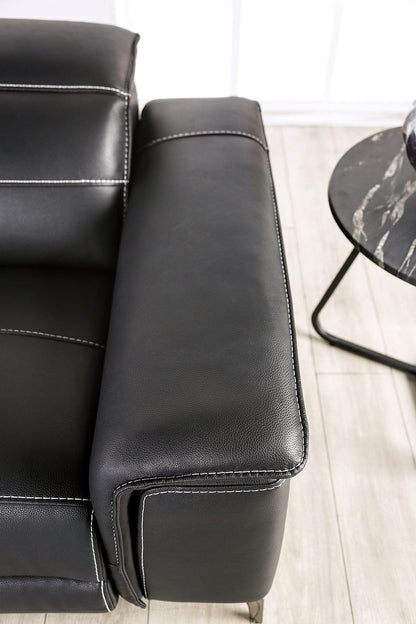Furniture of America - Ascona Power Sofa + Loveseat in Black - CM9927BK-PM-2PC View 4