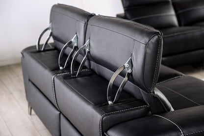 Furniture of America - Ascona Power Sofa + Loveseat in Black - CM9927BK-PM-2PC View 6