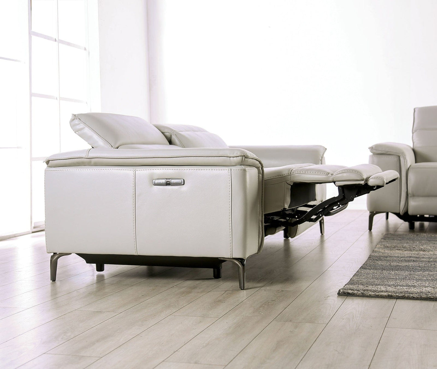 Furniture of America - Ascona Power Sofa + Loveseat in Light Taupe - CM9927FG-PM-2PC View 5