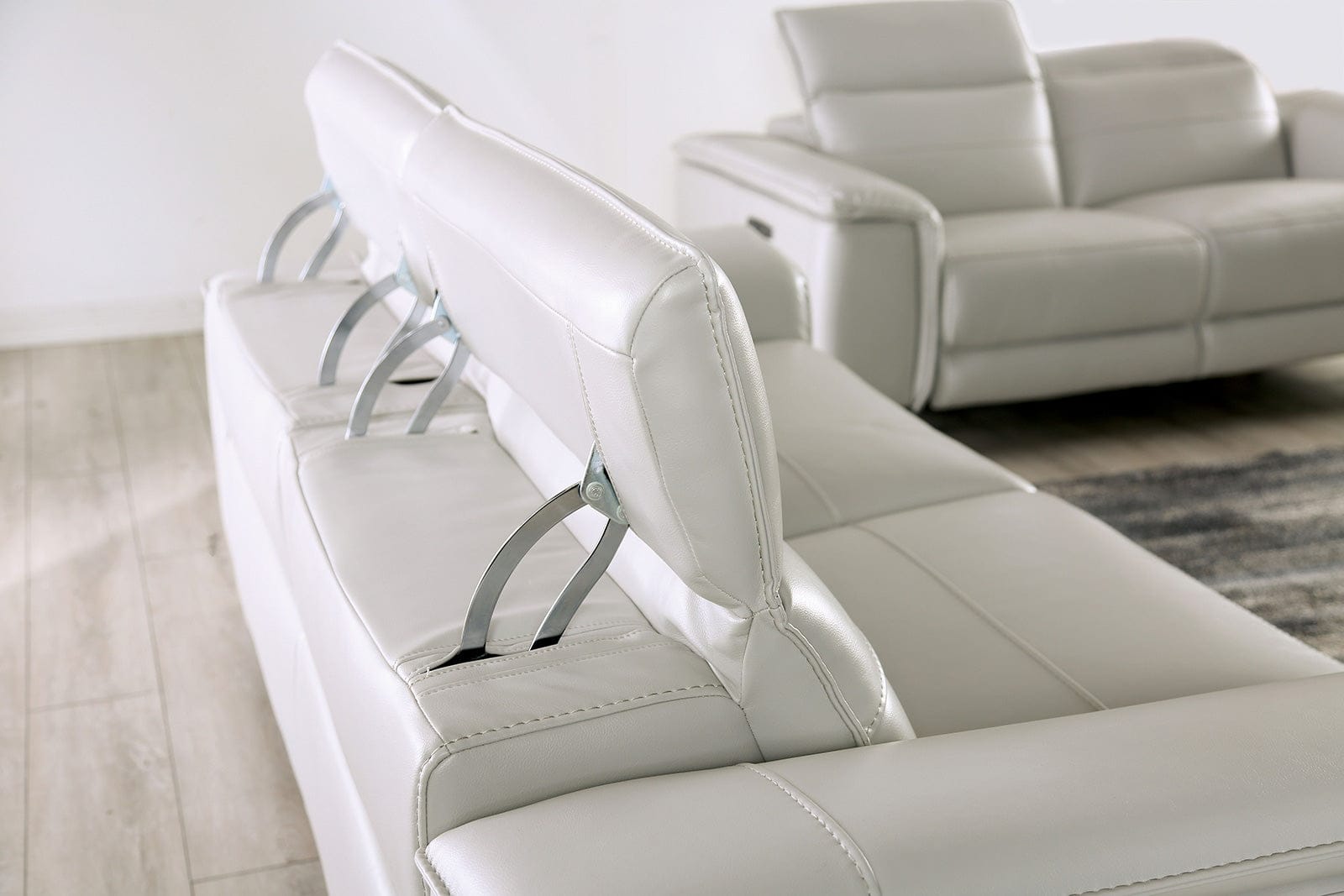 Furniture of America - Ascona Power Sofa + Loveseat in Light Taupe - CM9927FG-PM-2PC View 6