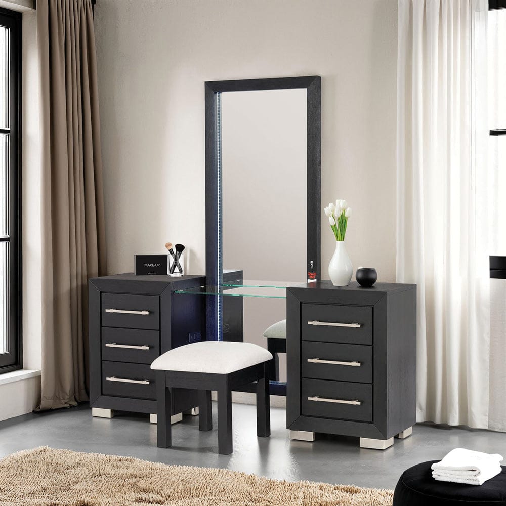 Furniture of America - Ashbourne Vanity Set w/ Stool in Black - FM7415BK-V-SET View 1