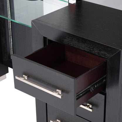 Furniture of America - Ashbourne Vanity Set w/ Stool in Black - FM7415BK-V-SET View 4