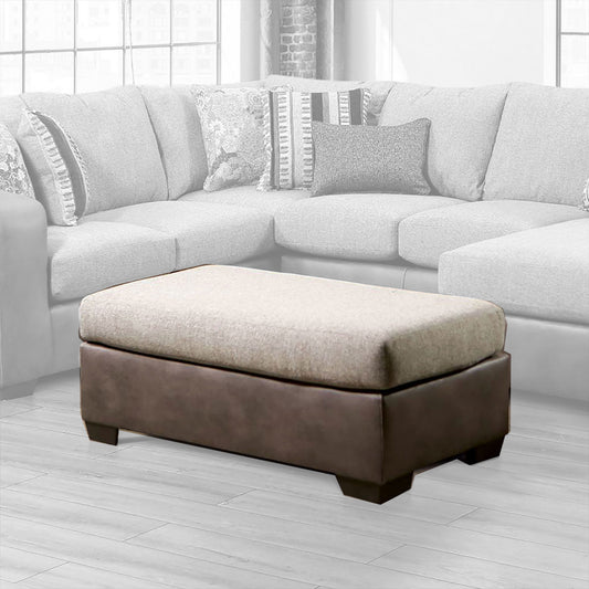 Furniture of America - Ashenweald Ottoman in Brown/Light Brown - SM5404-OT View 1