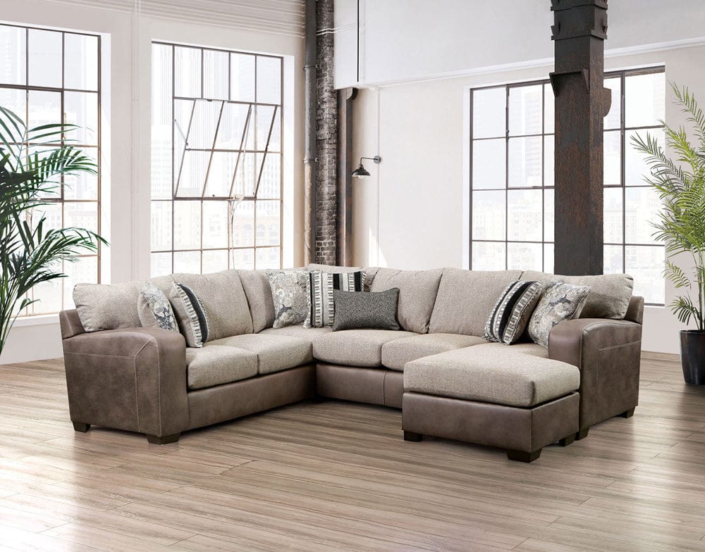 Furniture of America - Ashenweald Sectional in Brown/Light Brown - SM5404-SECT View 1