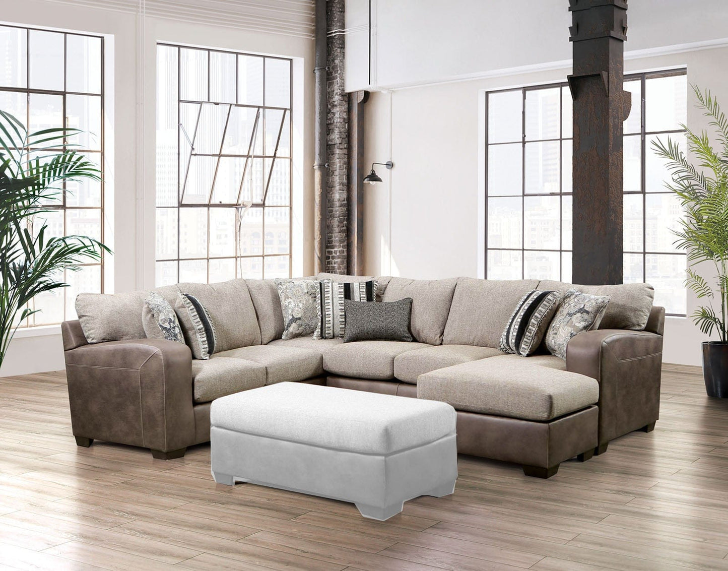 Furniture of America - Ashenweald Sectional in Brown/Light Brown - SM5404-SECT View 2