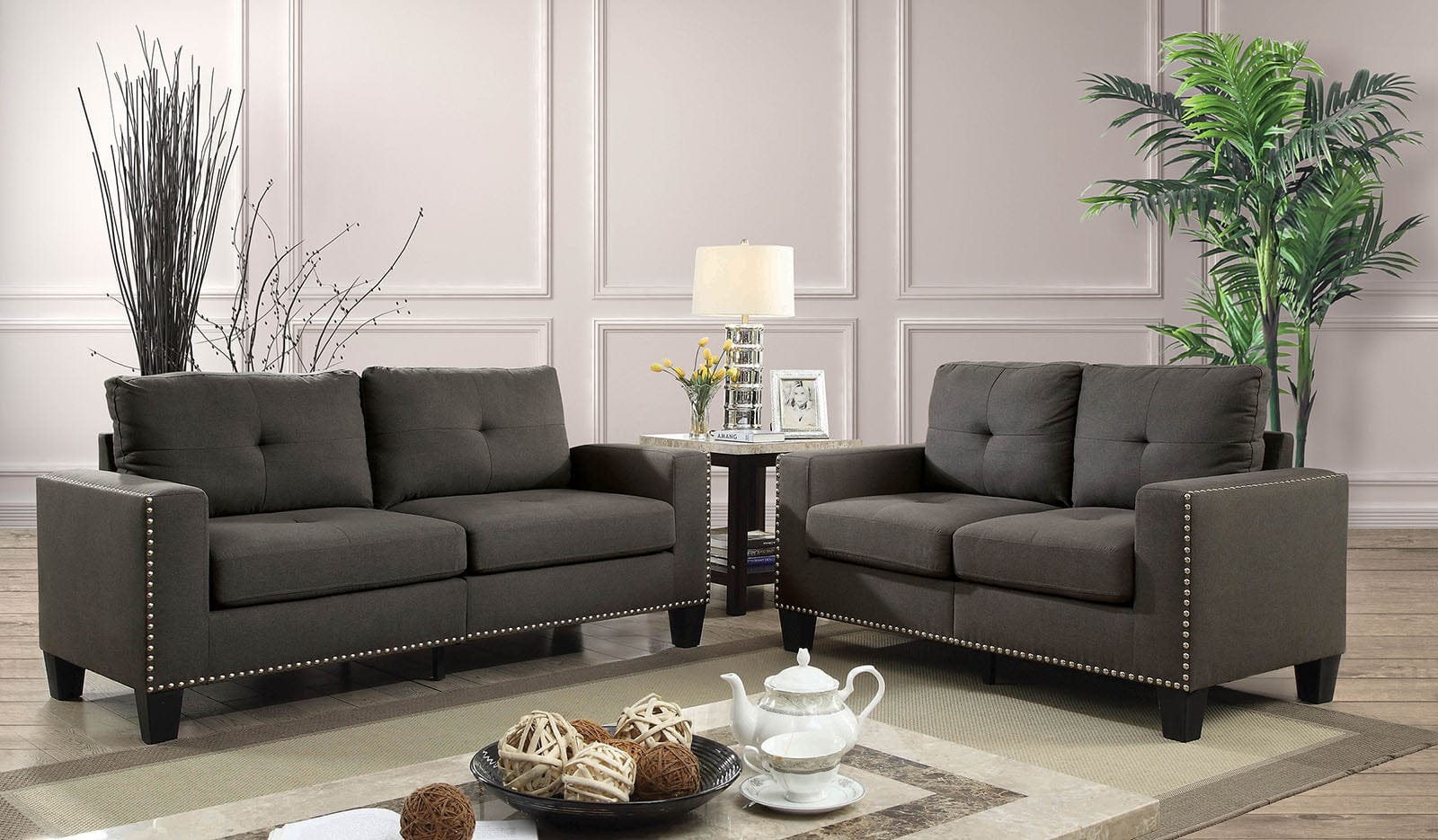 Furniture of America - Attwell Sofa in Gray - CM6594-SF-VN View 2