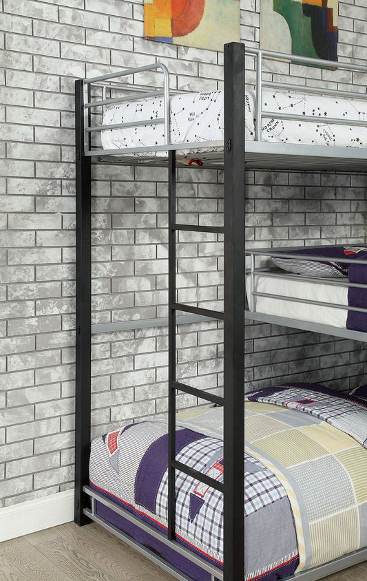 Furniture of America - Aubrey Twin Triple Decker Bed in Sand Black - CM-BK919-BED View 2