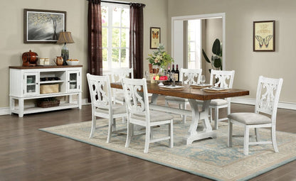Furniture of America - Auletta Dining Table in Distressed White/Distressed Dark Oak - CM3417T-TABLE View 3