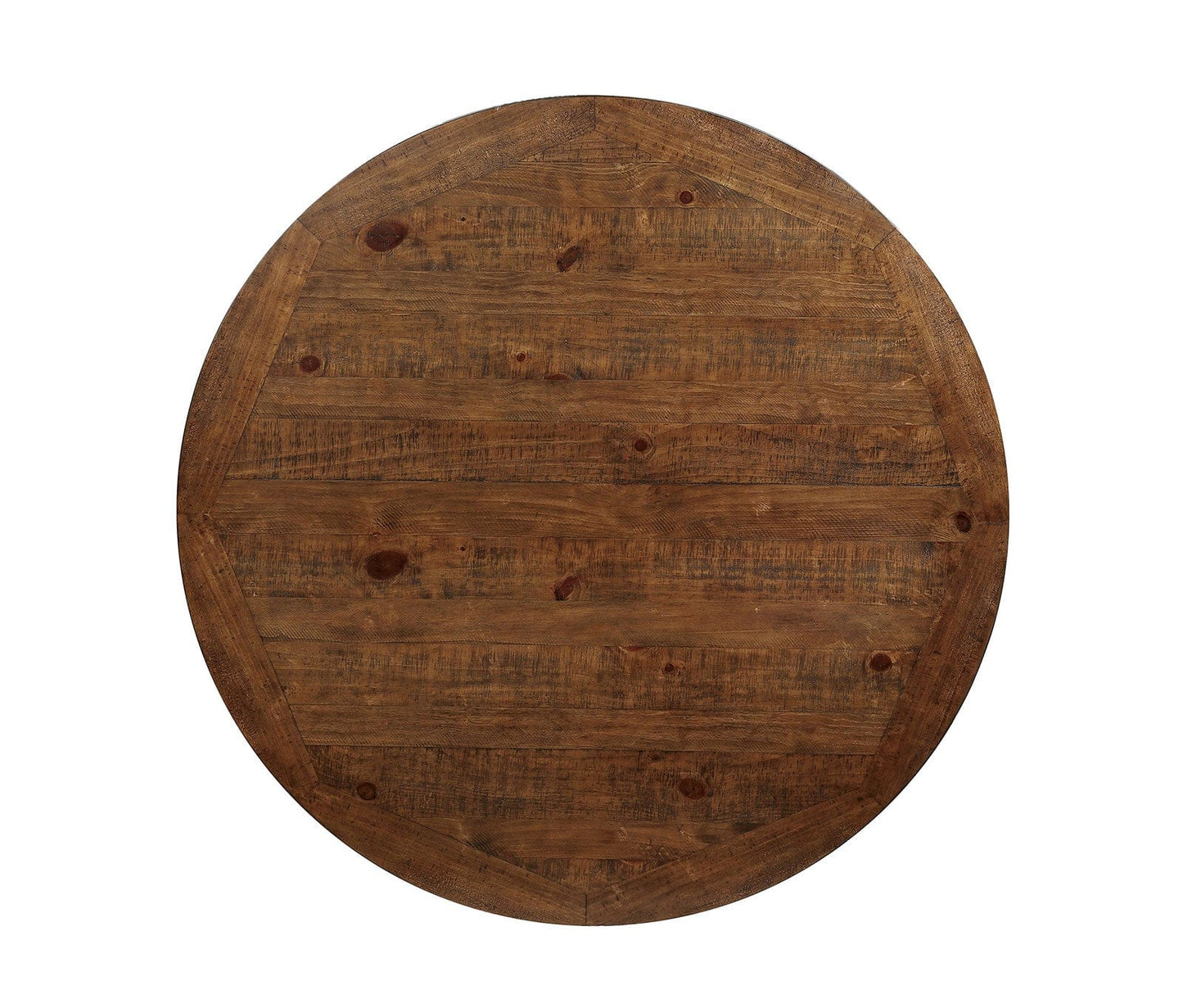 Furniture of America - Auletta Round Dining Table in Distressed White/Distressed Dark Oak - CM3417RT View 2