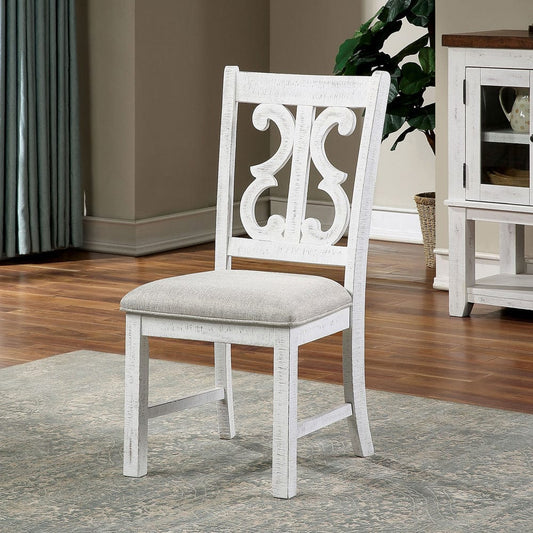 Furniture of America - Auletta Side Chair Set of 2 in Distressed White/Gray - CM3417SC-2PK View 1