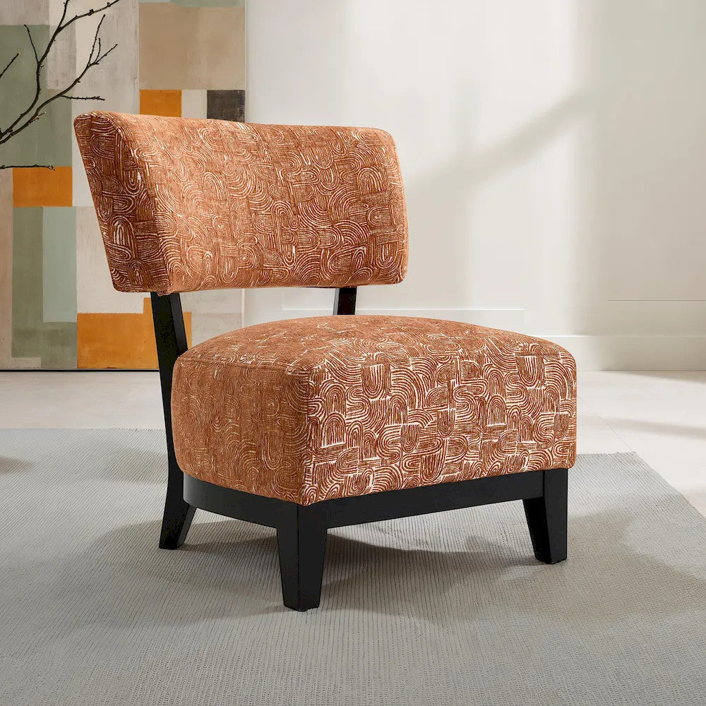 Furniture of America - Aveni - Accent Chair, Rustic Orange - FM-AC6008OR view 1