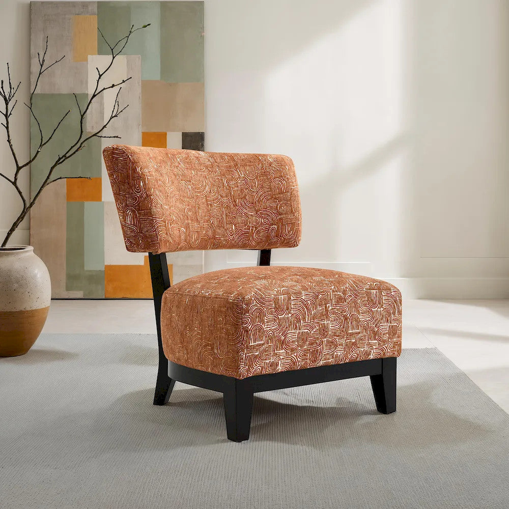 Furniture of America - Aveni - Accent Chair, Rustic Orange - FM-AC6008OR view 2