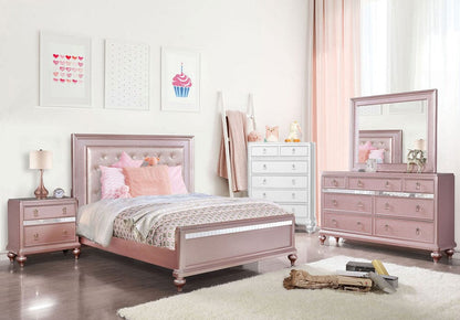Furniture of America - Avior 4 Pc. Queen Bedroom Set in Rose Gold - CM7170RG-Q-4PC View 1