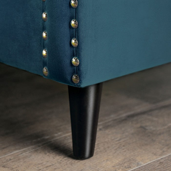 Furniture of America - Azuletti Loveseat in Dark Teal/Apple Green - SM2219-LV View 3