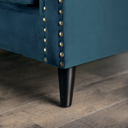 Furniture of America - Azuletti Sofa + Loveseat in Dark Teal/Apple Green - SM2219-2PC View 2