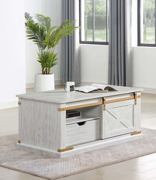 Furniture of America - Bacerra Coffee Table in Antique White/Gold - CM4018WH-C View 1