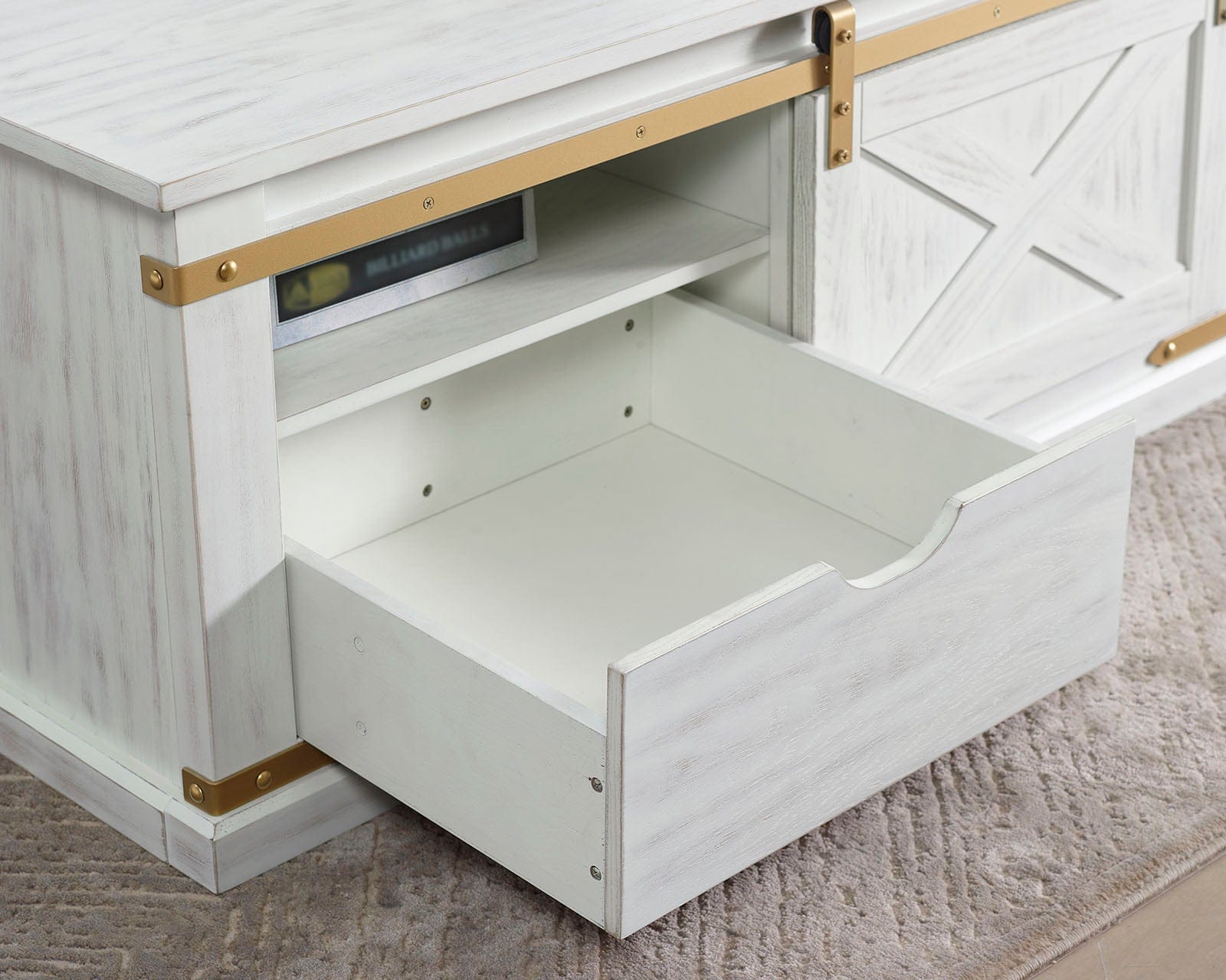 Furniture of America - Bacerra Coffee Table in Antique White/Gold - CM4018WH-C View 3