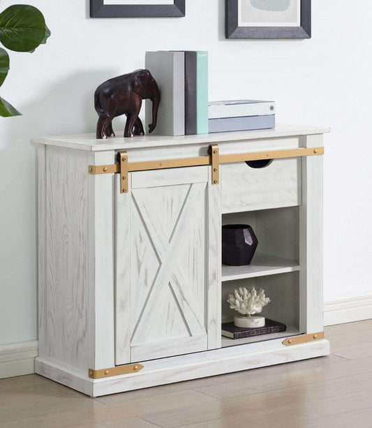 Furniture of America - Bacerra Sofa Table in Antique White/Gold - CM4018WH-S View 1