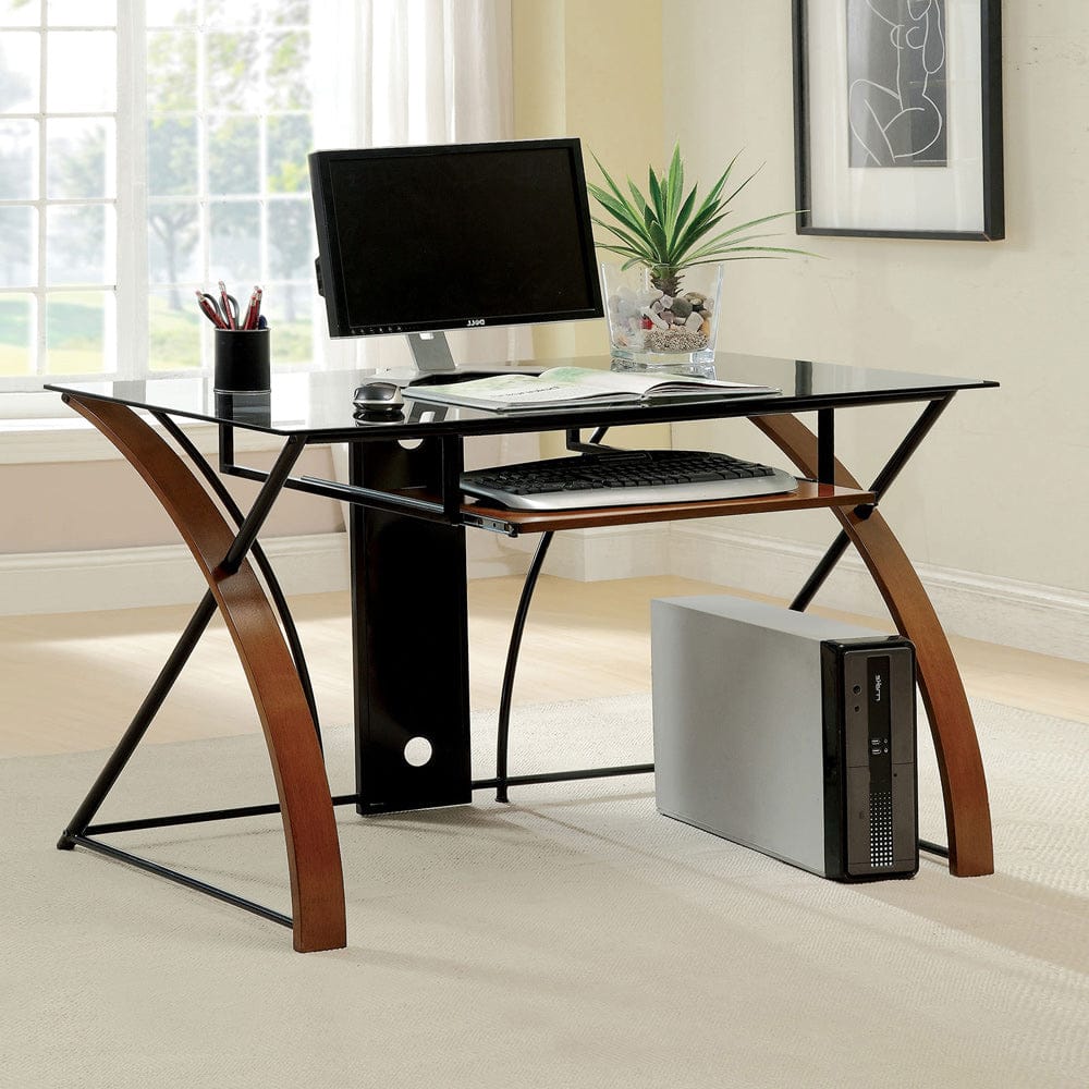 Furniture of America - Baden Computer Desk in Oak/Black - CM-DK6216 View 1