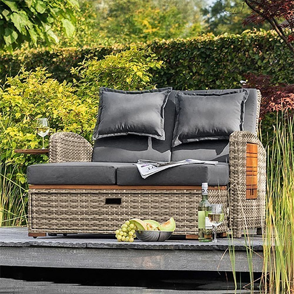 Furniture of America - Bahia Tobago Reclining Chaise Lounge in Brown/Dark Gray - GM-1009BR View 1