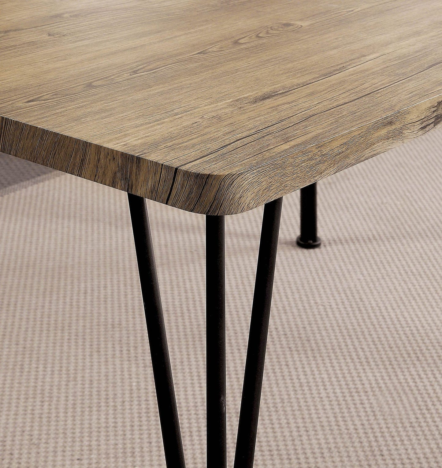 Furniture of America - Banbury 5 Pc. 43" Dining Table Set in Dark Bronze/Natural - CM3279T-43-5PK View 3