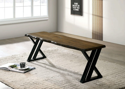 Furniture of America - Barbary 6 Pc. Dining Table Set w/ Bench in Black/Dark Oak - CM3257A-T-6PC-BN View 2