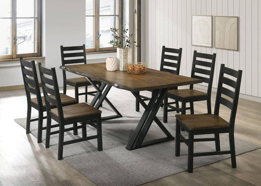 Furniture of America - Barbary 7 Pc. Dining Table Set in Black/Dark Oak - CM3257A-T-7PC View 1