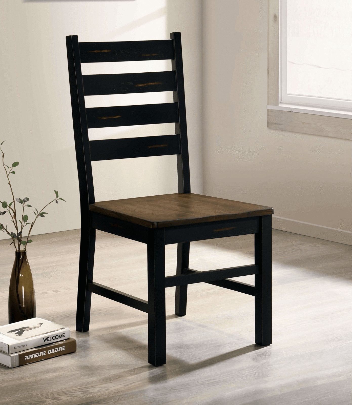 Furniture of America - Barbary 7 Pc. Dining Table Set in Black/Dark Oak - CM3257A-T-7PC View 5