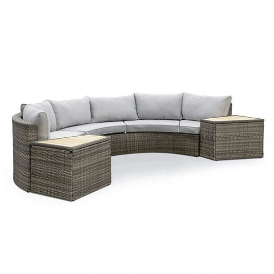 Furniture of America - Barbuda 5 Pc. Sectional Sofa w/ 2 End Tables in Gray/Natural - GM-1046-5PK View 1