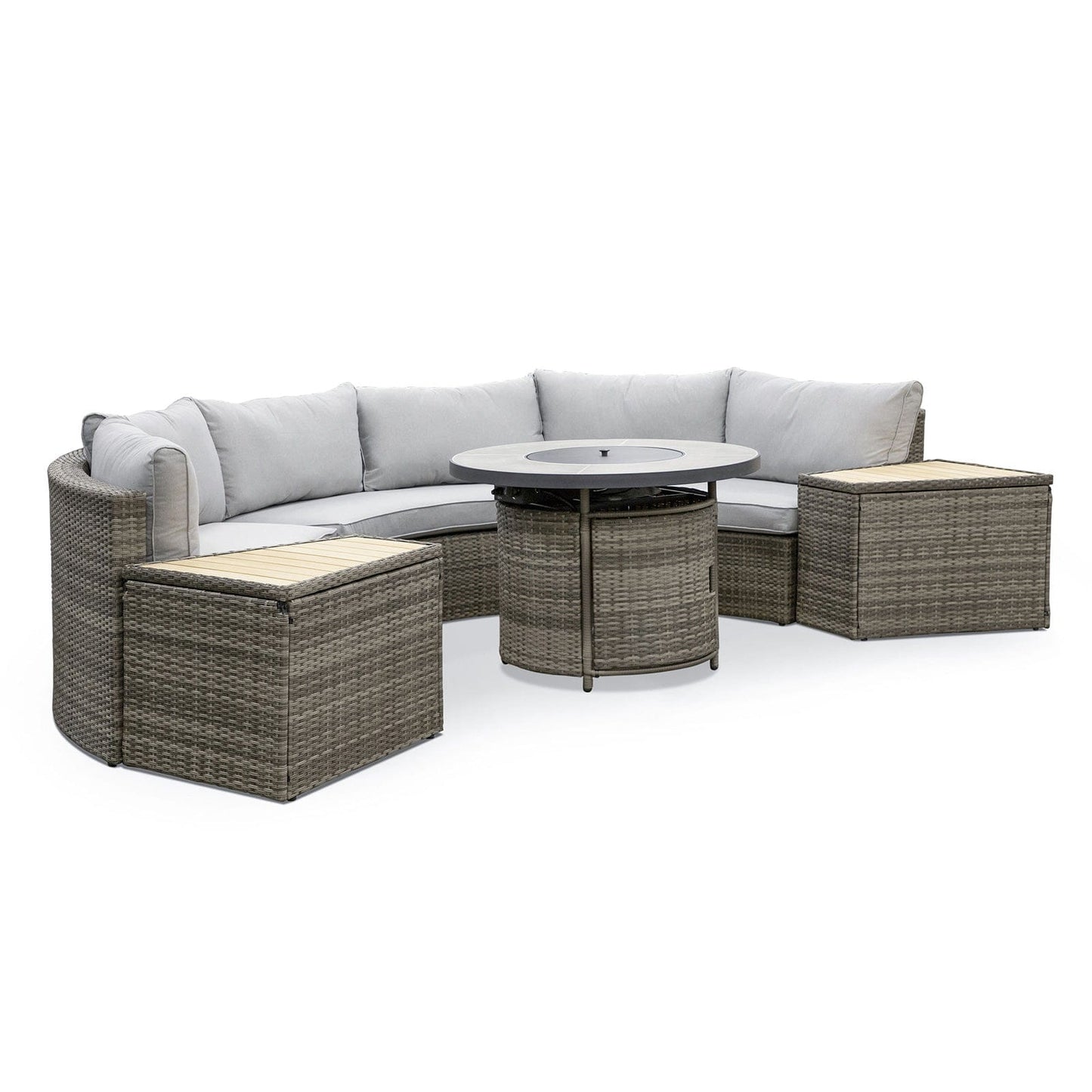 Furniture of America - Barbuda 6 Pc. Conversation Set w/ Fire Pit in Gray - GM-1045-6PC View 1