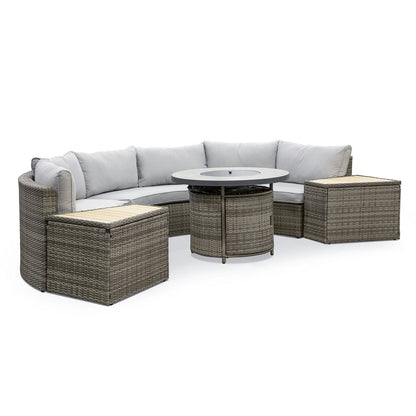 Furniture of America - Barbuda 6 Pc. Conversation Set w/ Fire Pit in Gray - GM-1045-6PC View 1