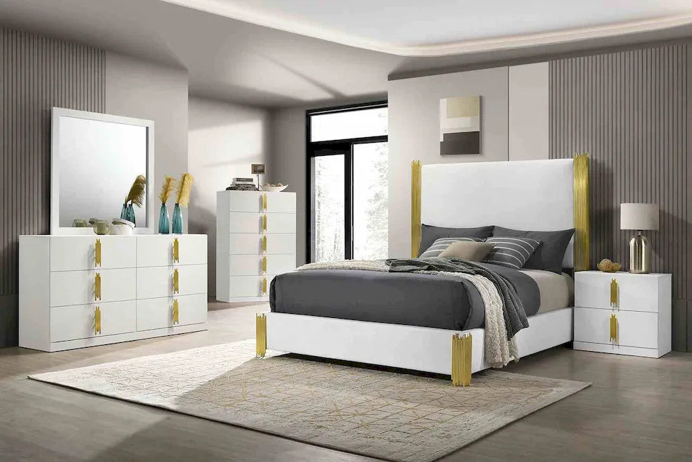 Furniture of America - Basildon - 4 Pc. Queen Bedroom Set w/ Chest - FM7271WH-Q-5PC-CHEST view 1